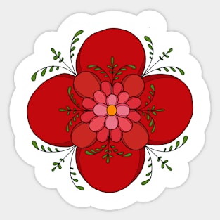 Red Flower Sticker